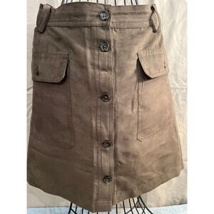 Banana Republic Button Front Cargo Pocket A Line Skirt Brown Size 12